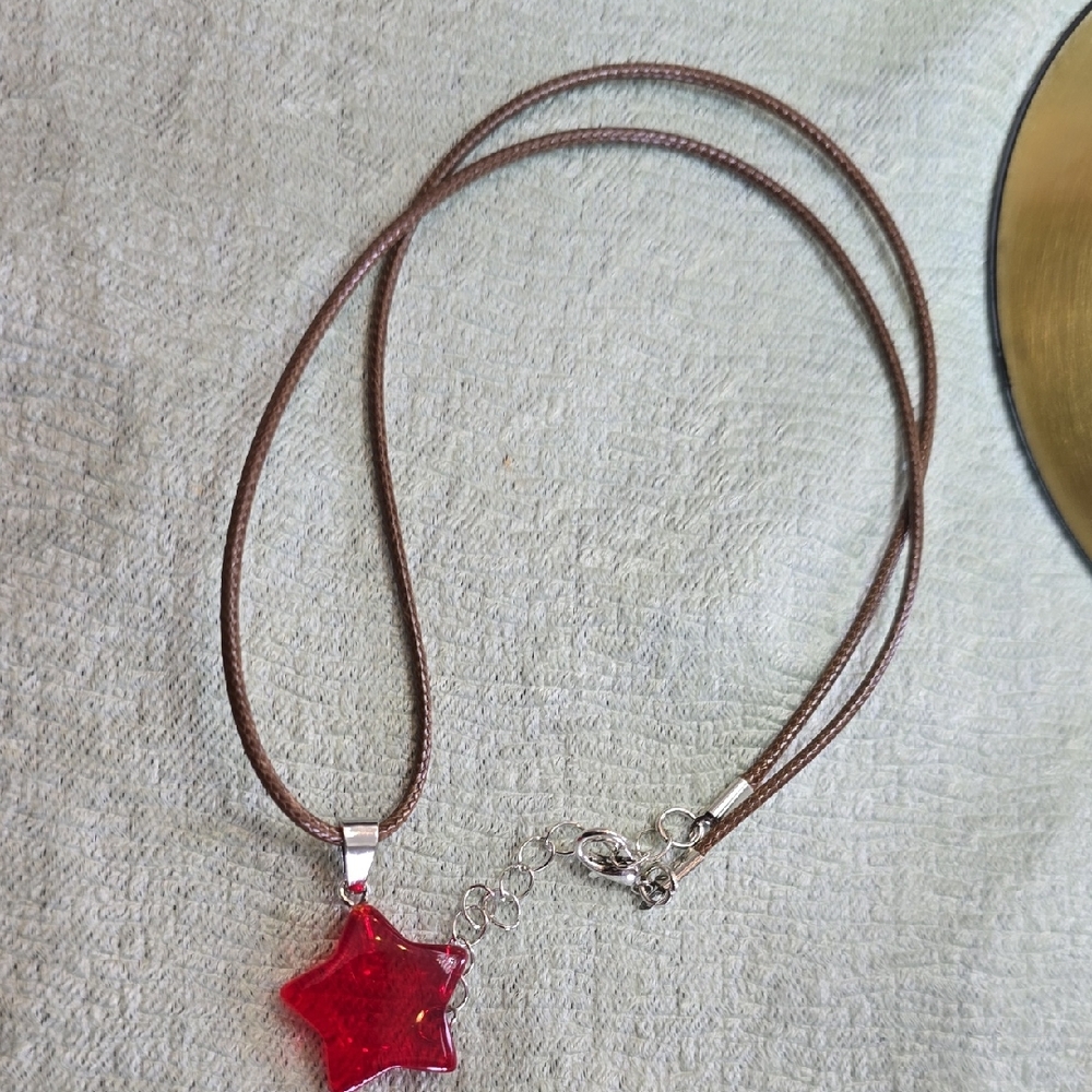 Red Star Pendant Necklace